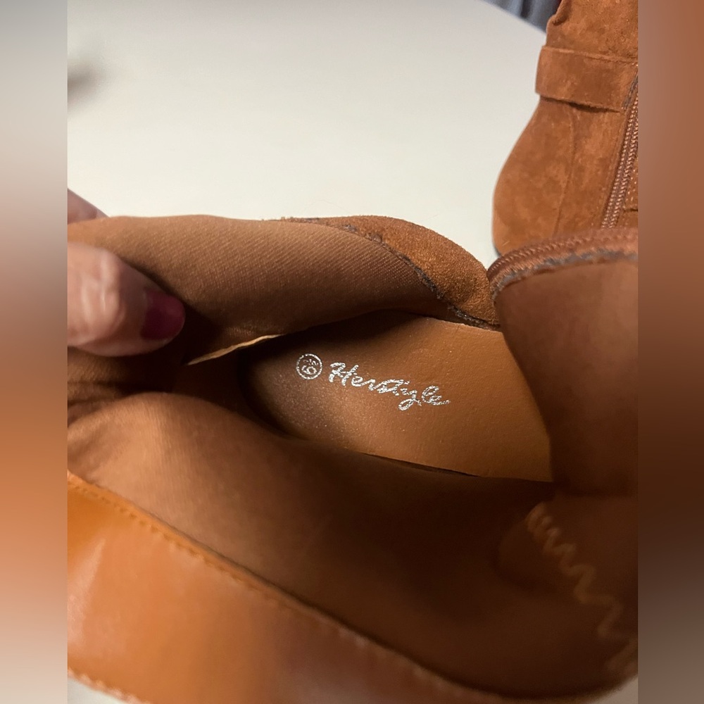 Herstyle Tan Suede Ankle Booties - Picture 4 of 5